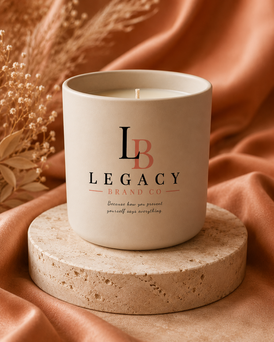 Soy candle in a terracotta ceramic vessel